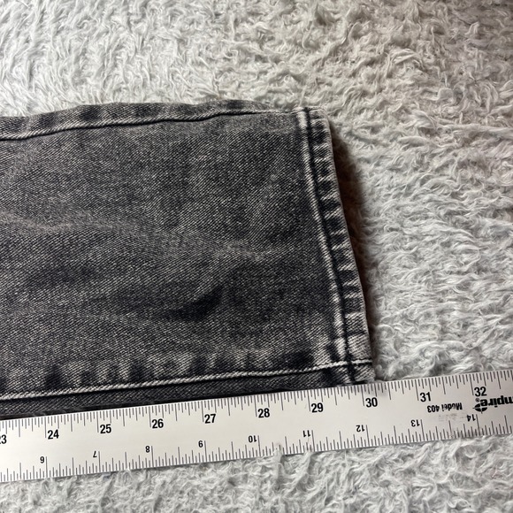 PacSun Mom Jeans Womens 25 Faded Black Acid Wash High Rise Denim Pants - Picture 8 of 11